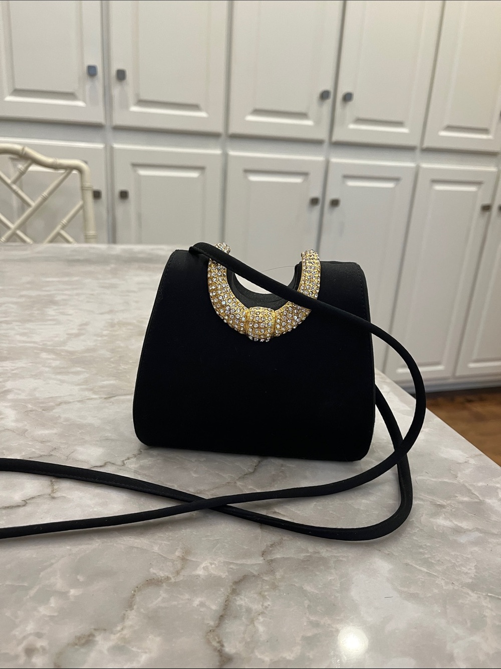 Satin Black RODO Evening Bag